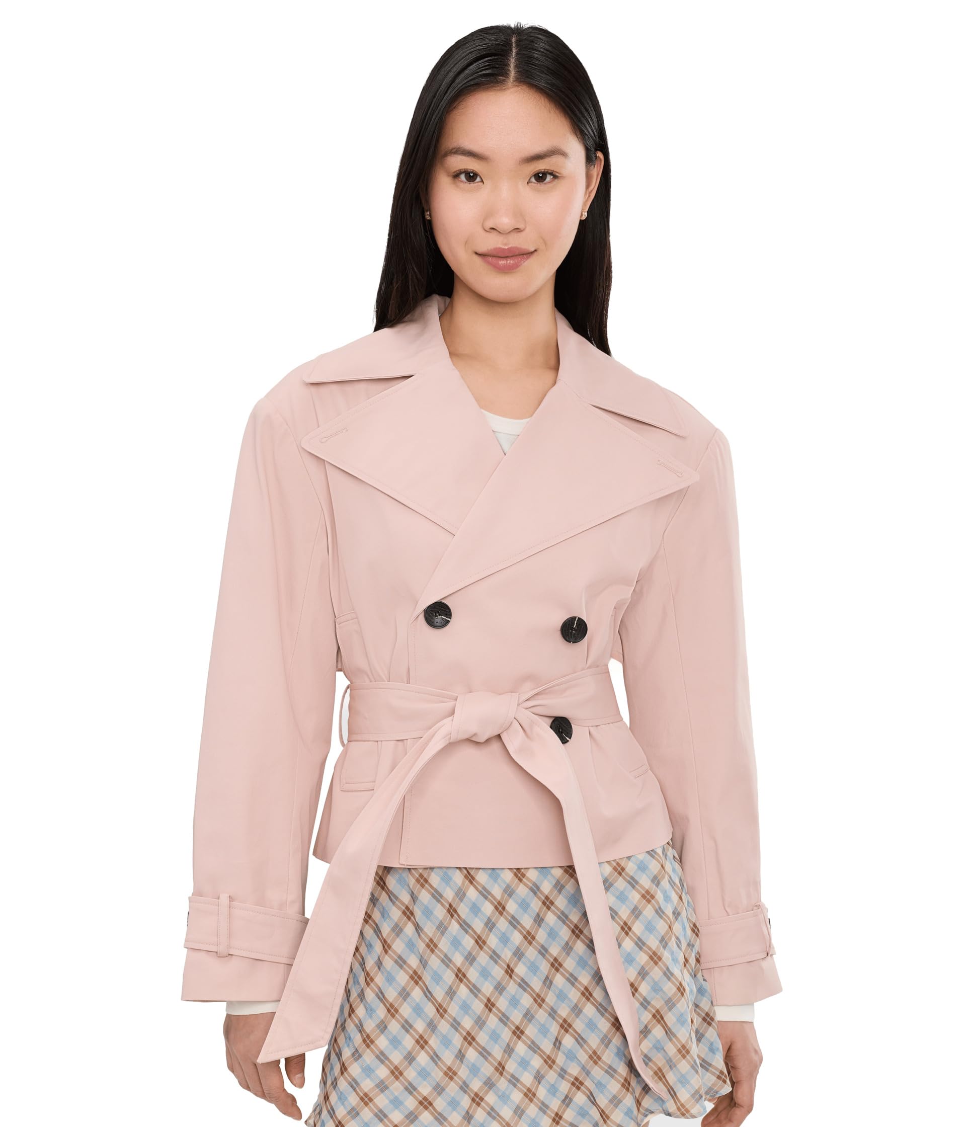 Avec Les Filles Women's Cropped Belted Trench Coat