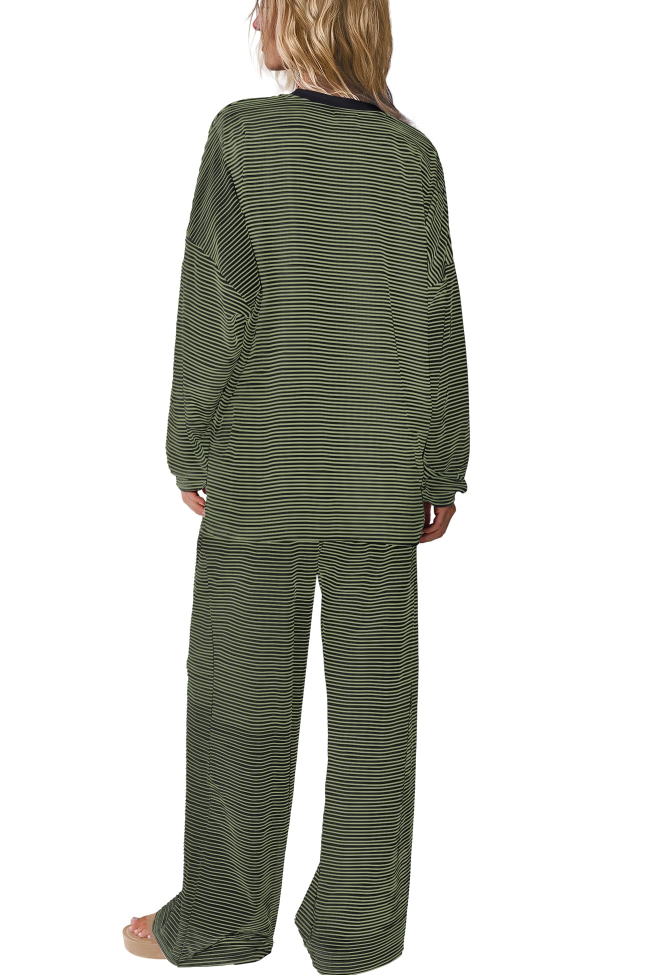 SENSERISE Womens Striped Lounge Set 2 Piece Outfits