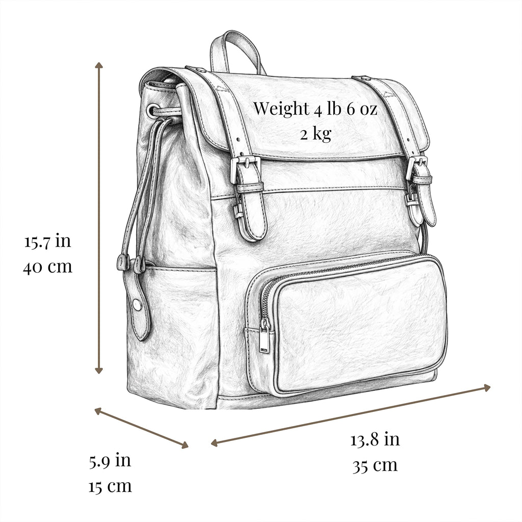 Full Grain Leather Travel Backpack, Carry-On Bag