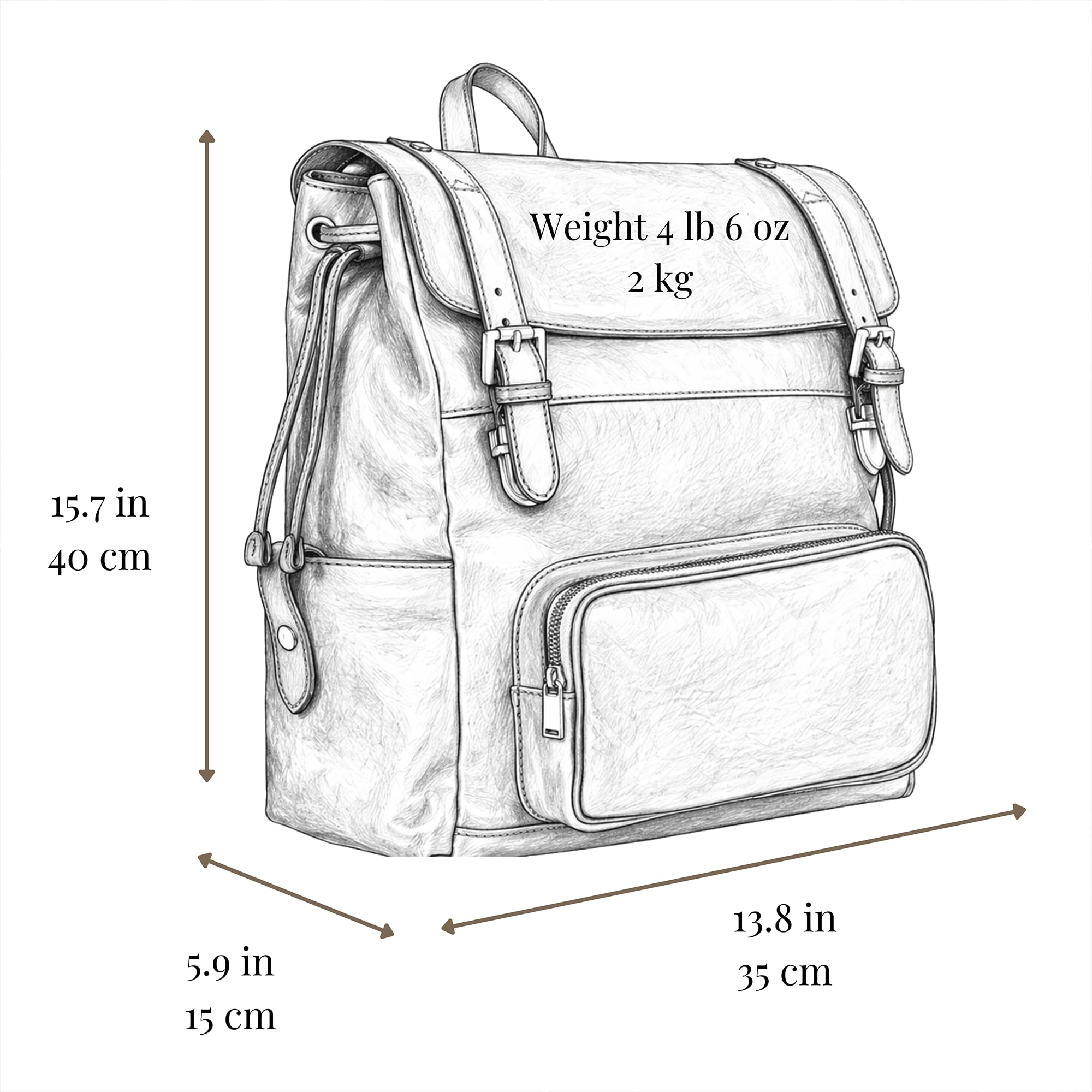 Full Grain Leather Travel Backpack, Carry-On Bag