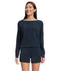 Women's Cozy Knit Boatneck Pullover & Shorts Set
