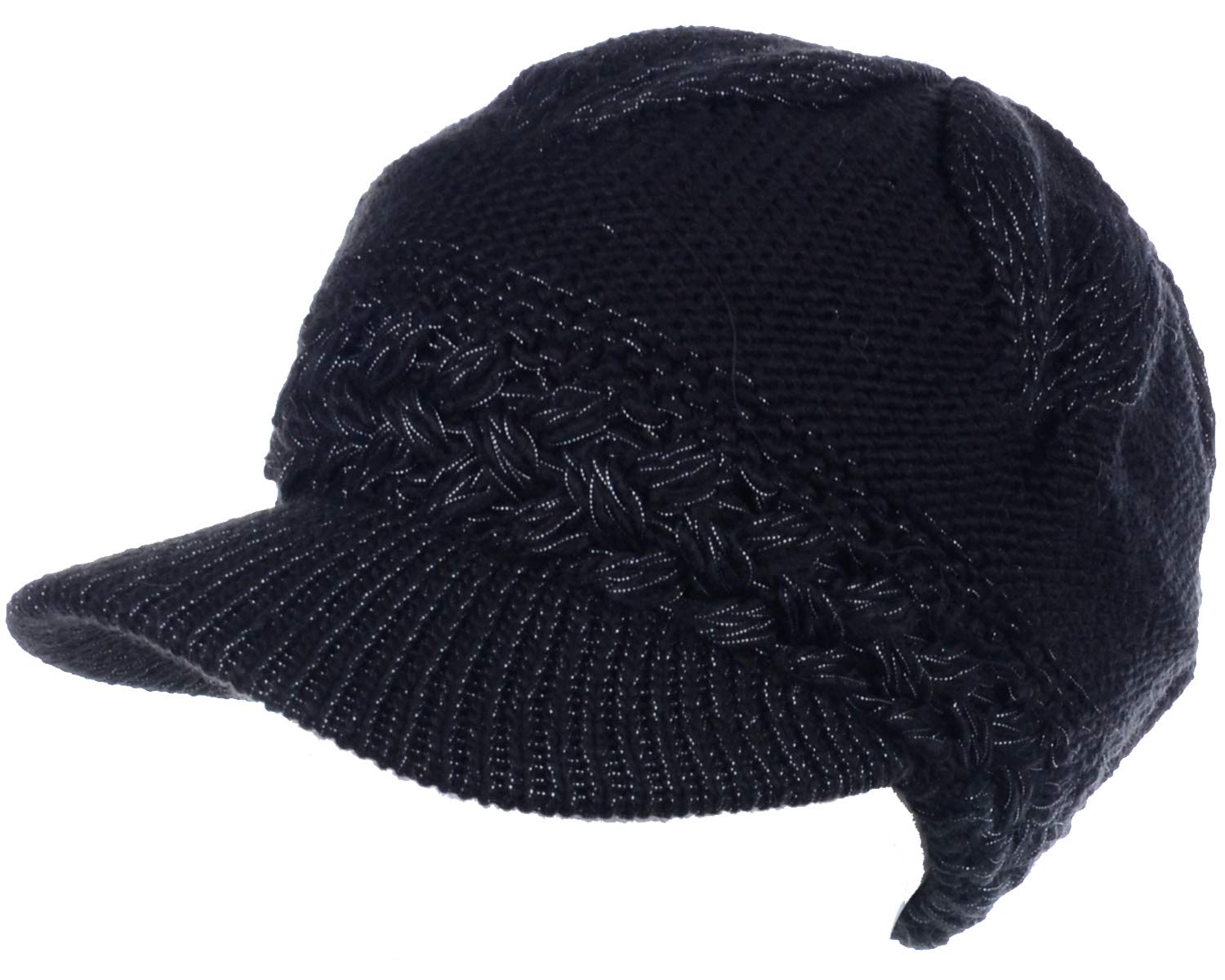 Women's Cable Knit Newsboy Cap with Fleece Lining