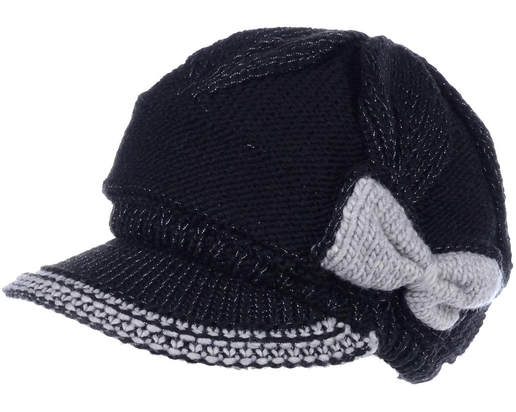 Women's Cable Knit Newsboy Cap with Fleece Lining