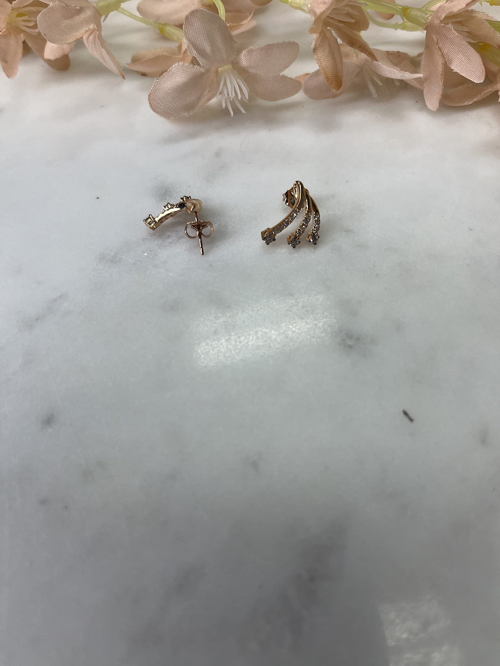 Chocolate Diamond Stud Earrings, 14K Rose Gold