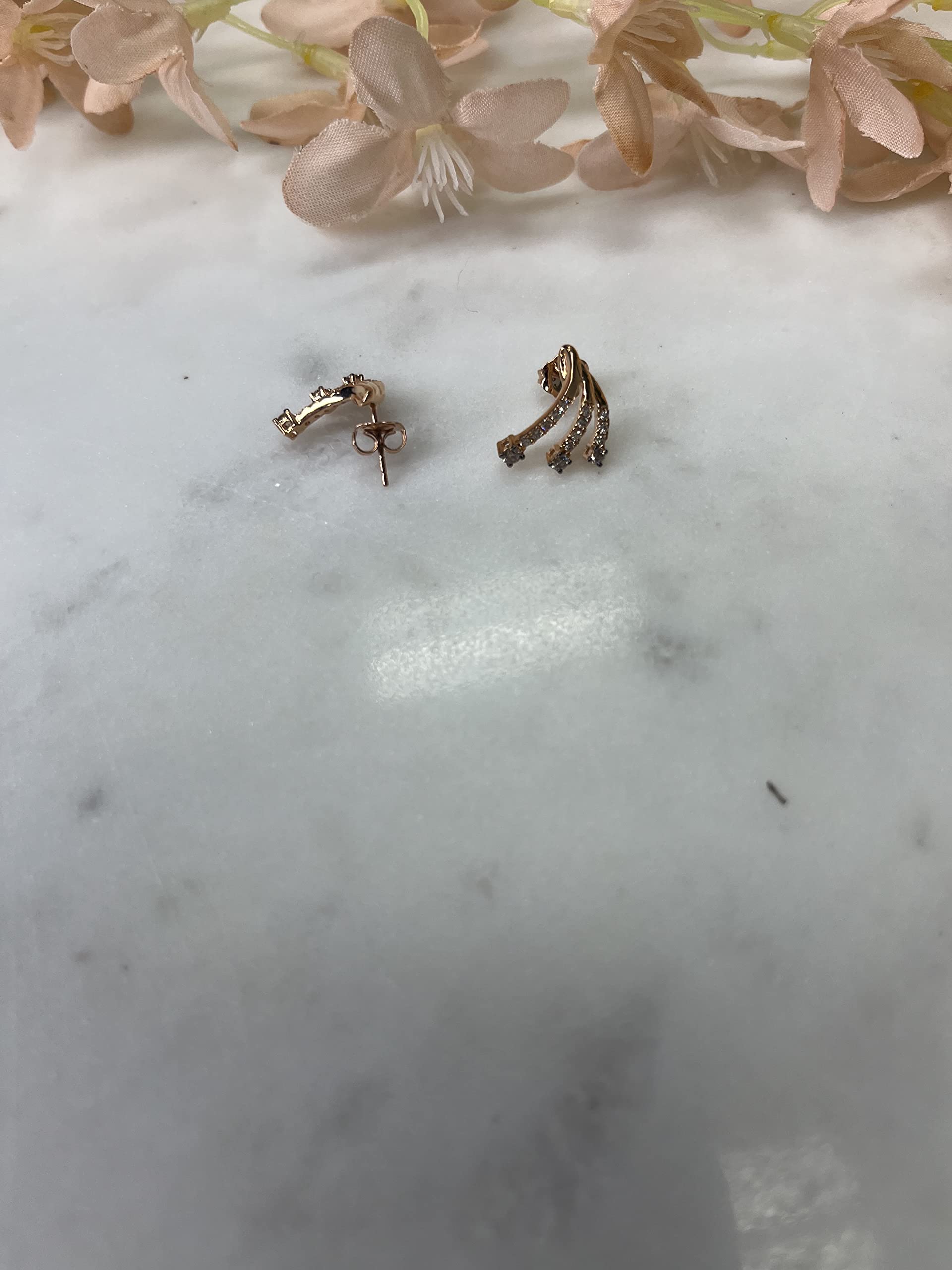 Chocolate Diamond Stud Earrings, 14K Rose Gold