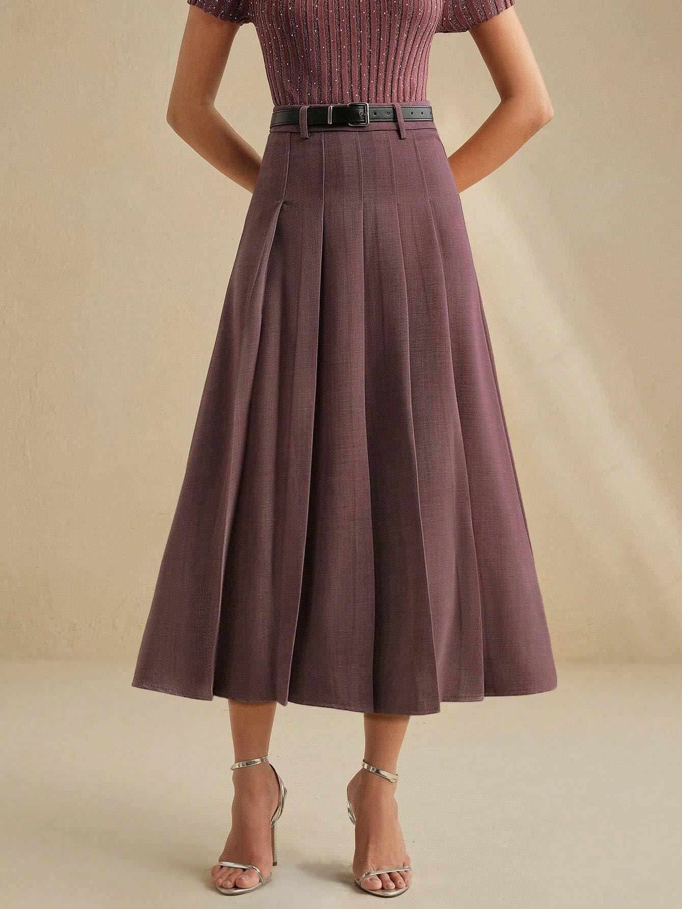 Women's Pleated Suit Skirt, Elegant Summer Skirt
