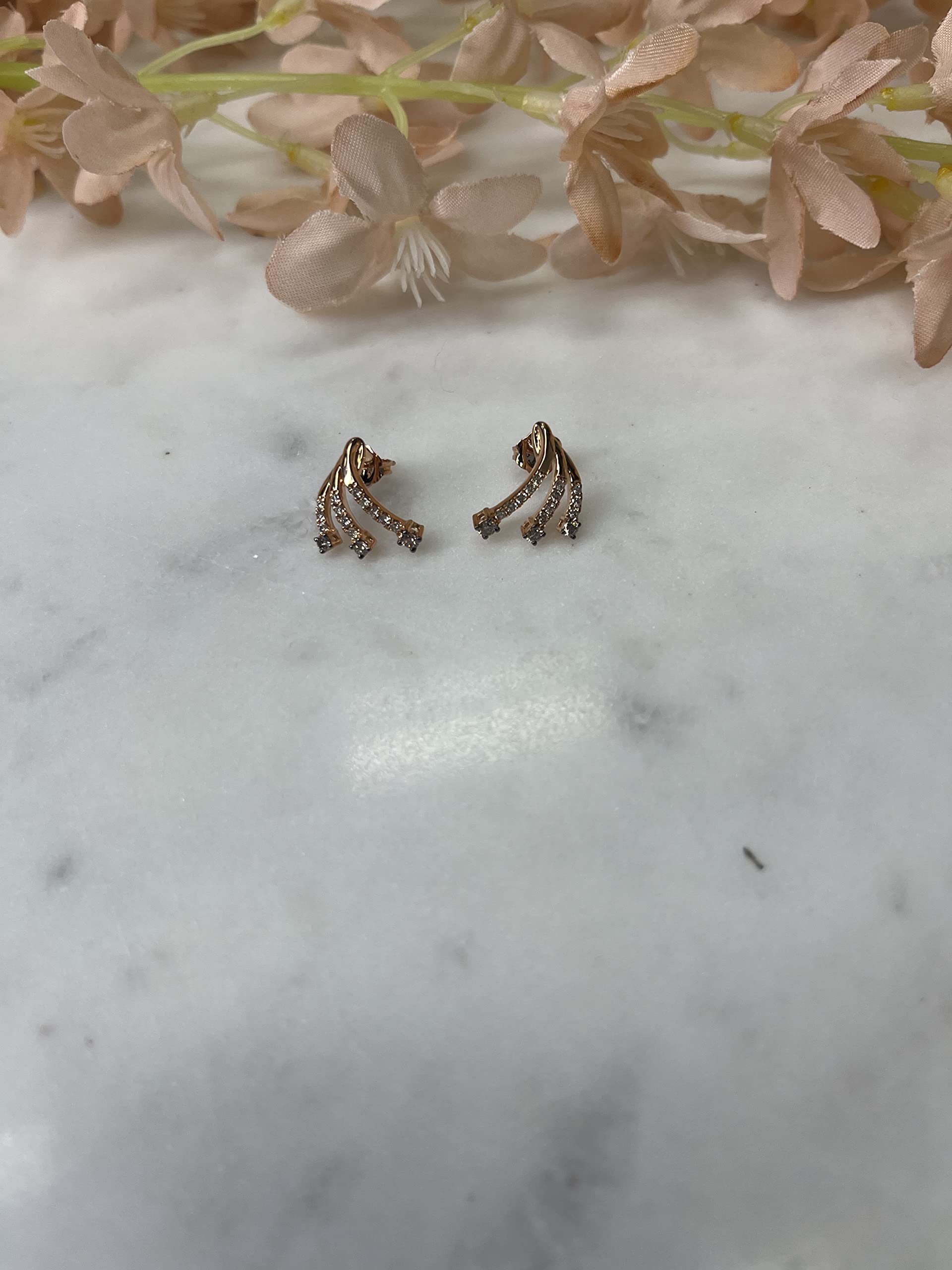 Chocolate Diamond Stud Earrings, 14K Rose Gold