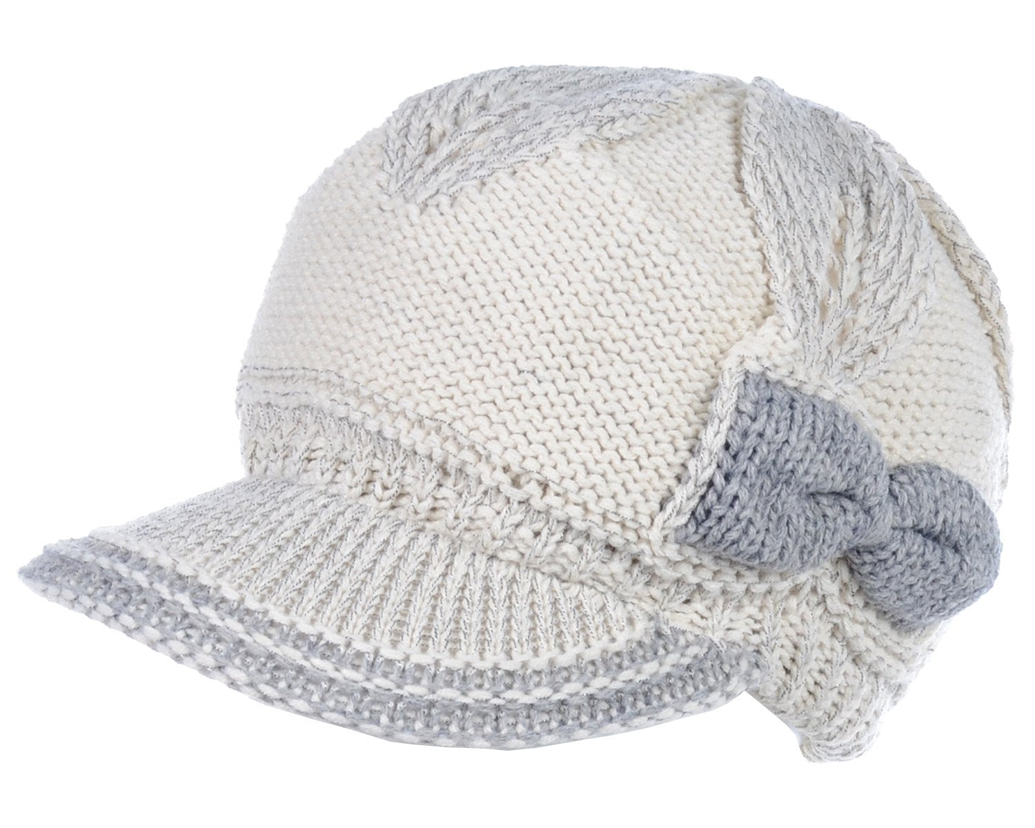 Women's Cable Knit Newsboy Cap with Fleece Lining