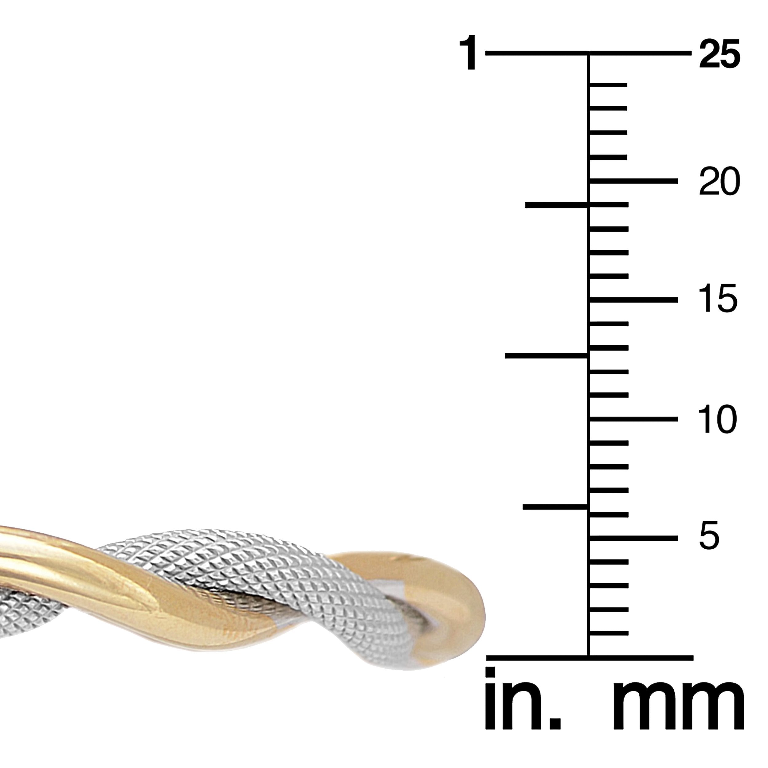 Two-Tone Interwoven Bangle Bracelet, 14K Gold