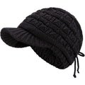 Women's Cable Knit Newsboy Cap with Fleece Lining