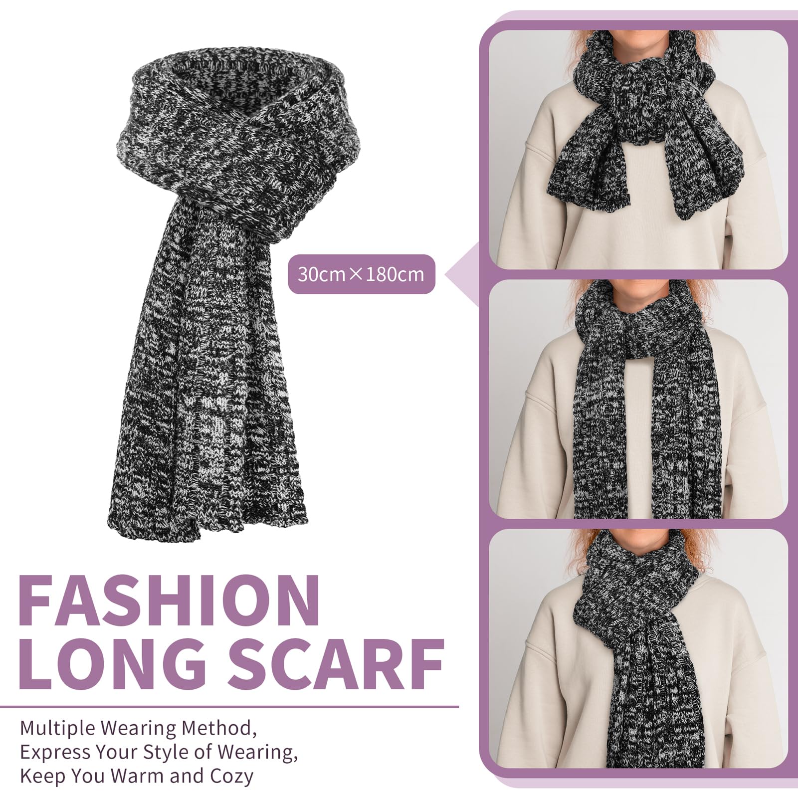 Unisex Winter Beanie, Scarf & Touchscreen Gloves Set