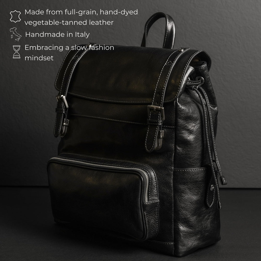 Full Grain Leather Travel Backpack, Carry-On Bag