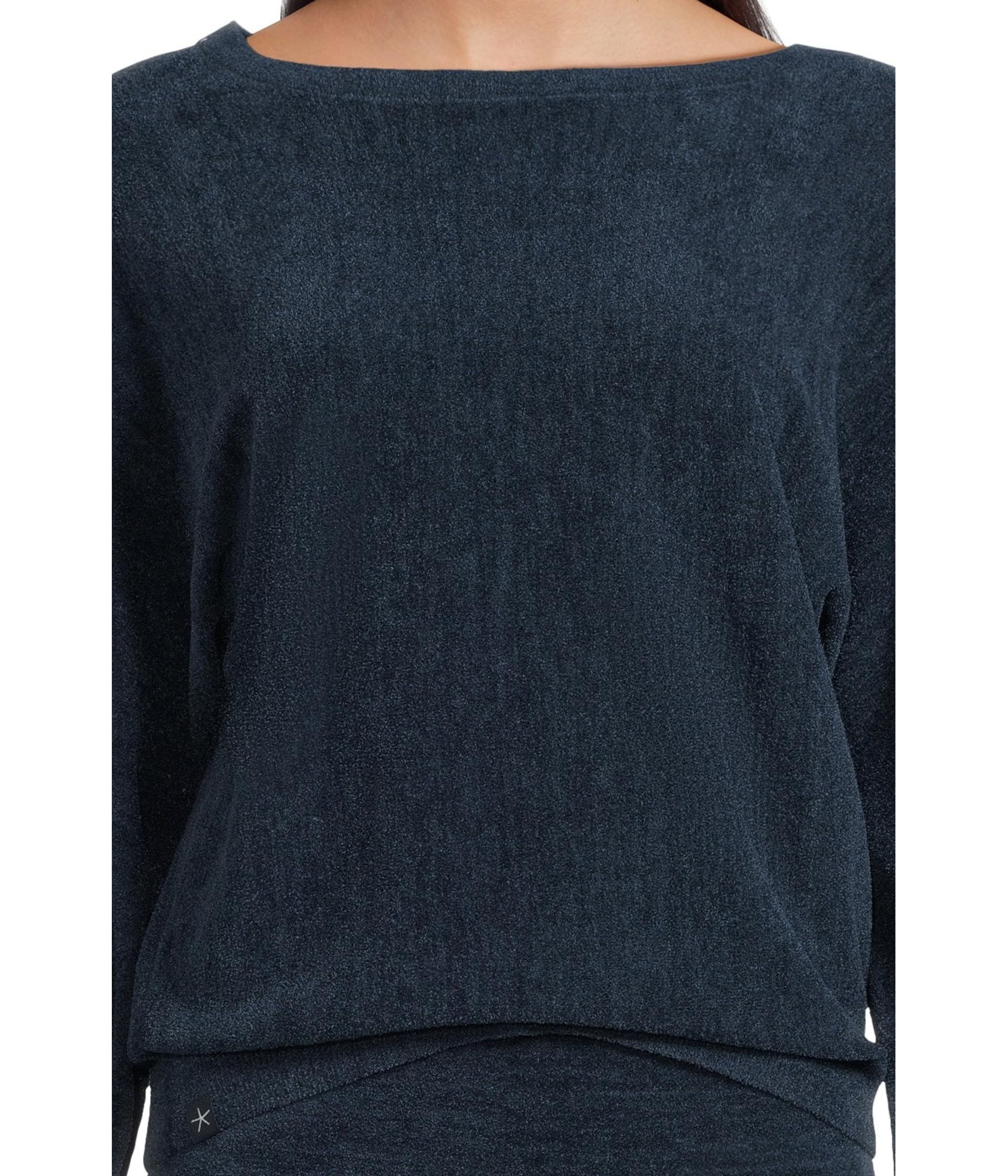 Women's Cozy Knit Boatneck Pullover & Shorts Set