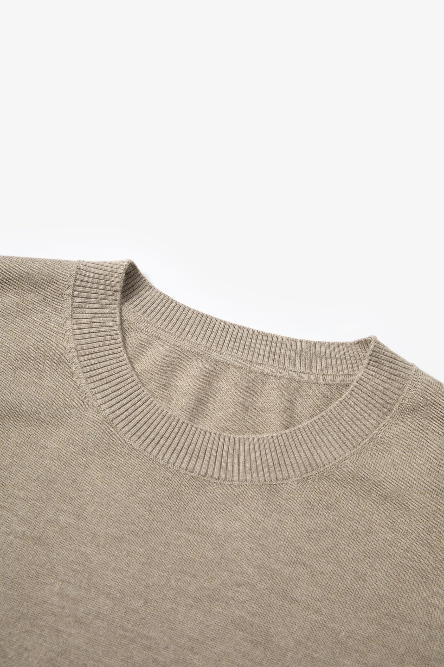 Women's Silk Cashmere Blend Knit Top, Short Sleeve, Camel
