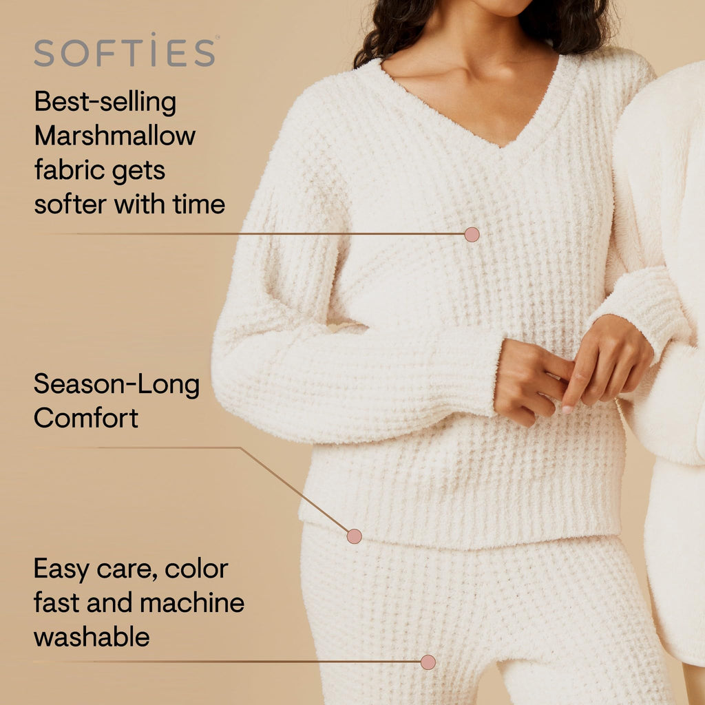 Women's Ultra-Soft Waffle Knit Lounge Set, 2-Piece Pajama Set