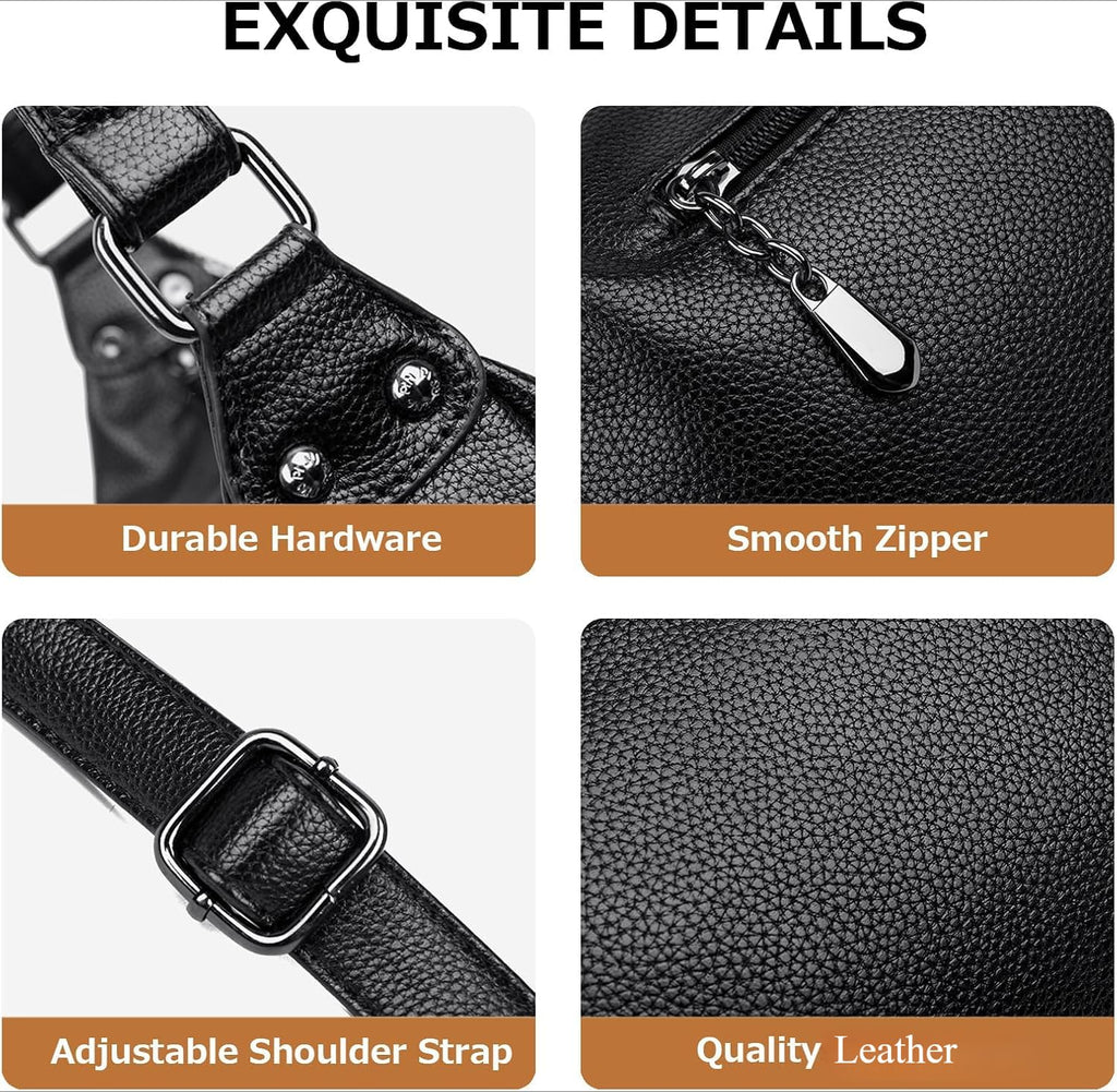 Women's Genuine Leather Hobo Shoulder Crossbody Bag