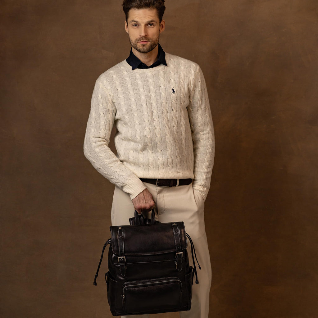 Full Grain Leather Travel Backpack, Carry-On Bag
