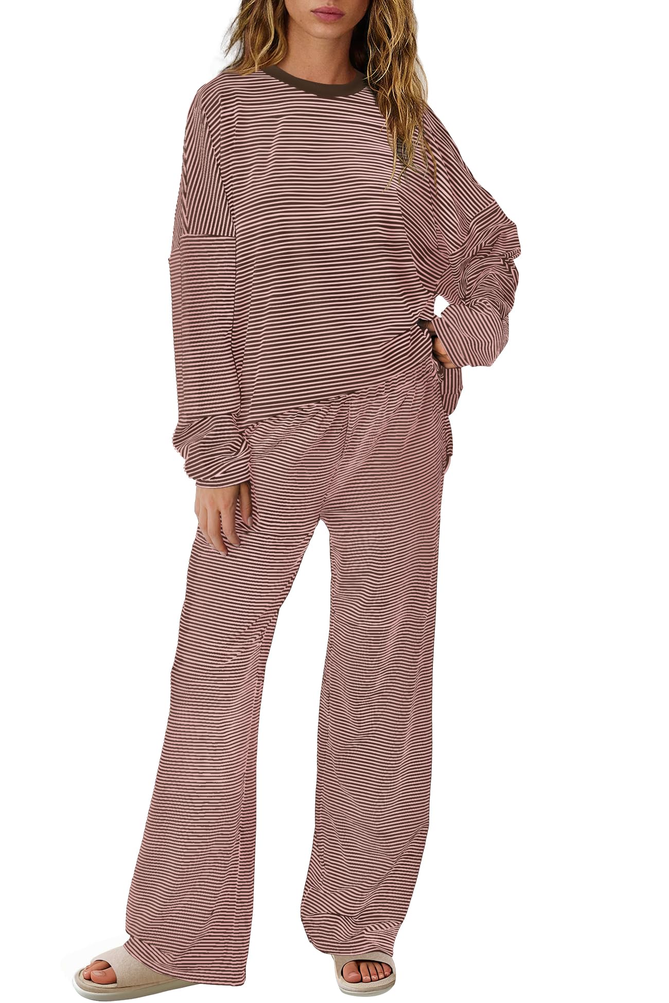 SENSERISE Womens Striped Lounge Set 2 Piece Outfits