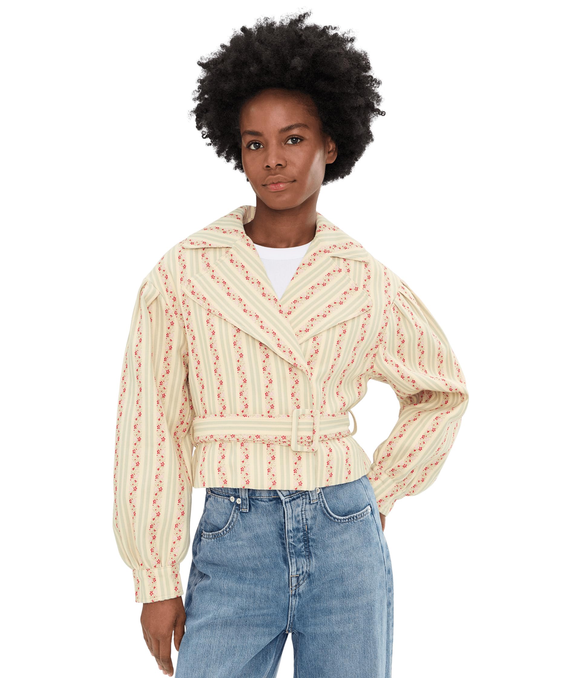 Avec Les Filles Women's Cropped Belted Trench Coat