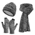Unisex Winter Beanie, Scarf & Touchscreen Gloves Set