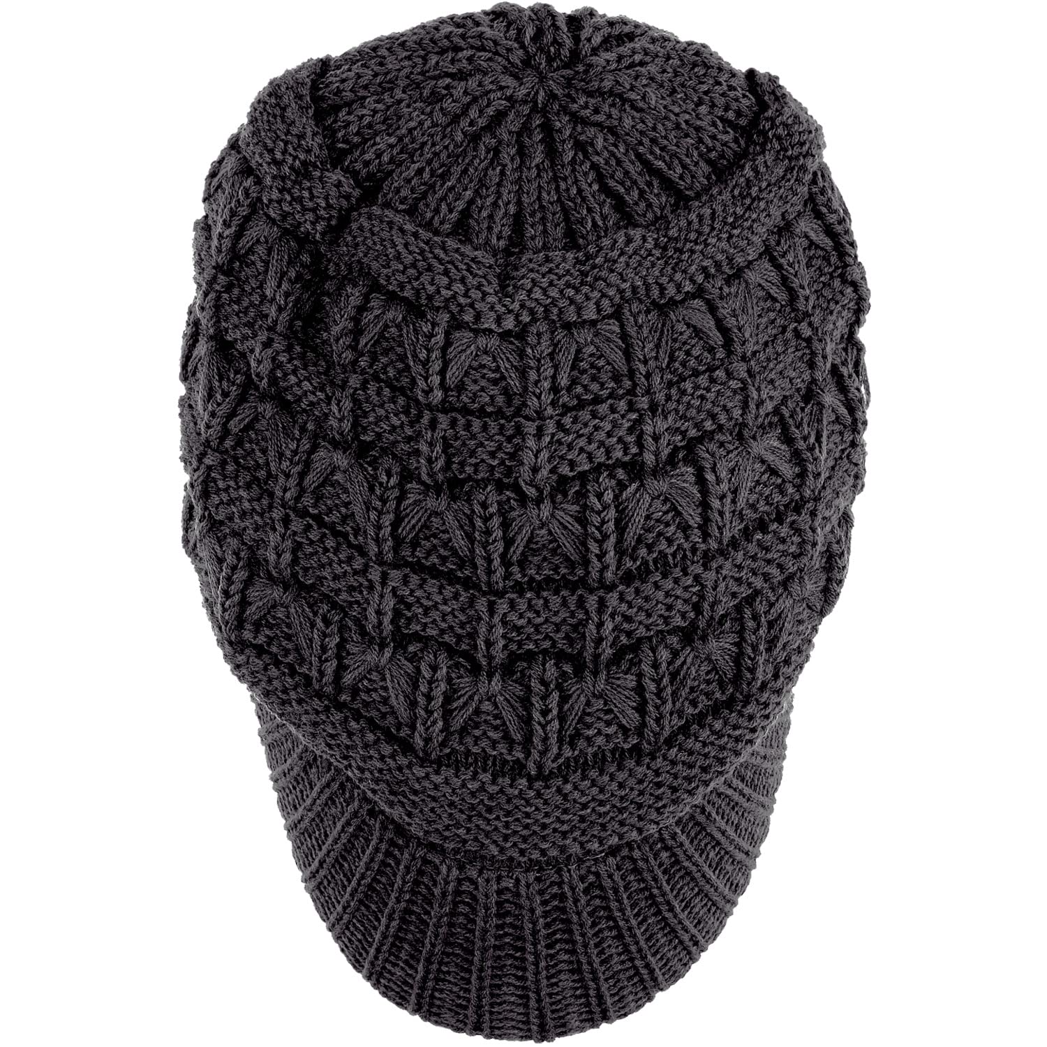 Women's Cable Knit Newsboy Cap with Fleece Lining