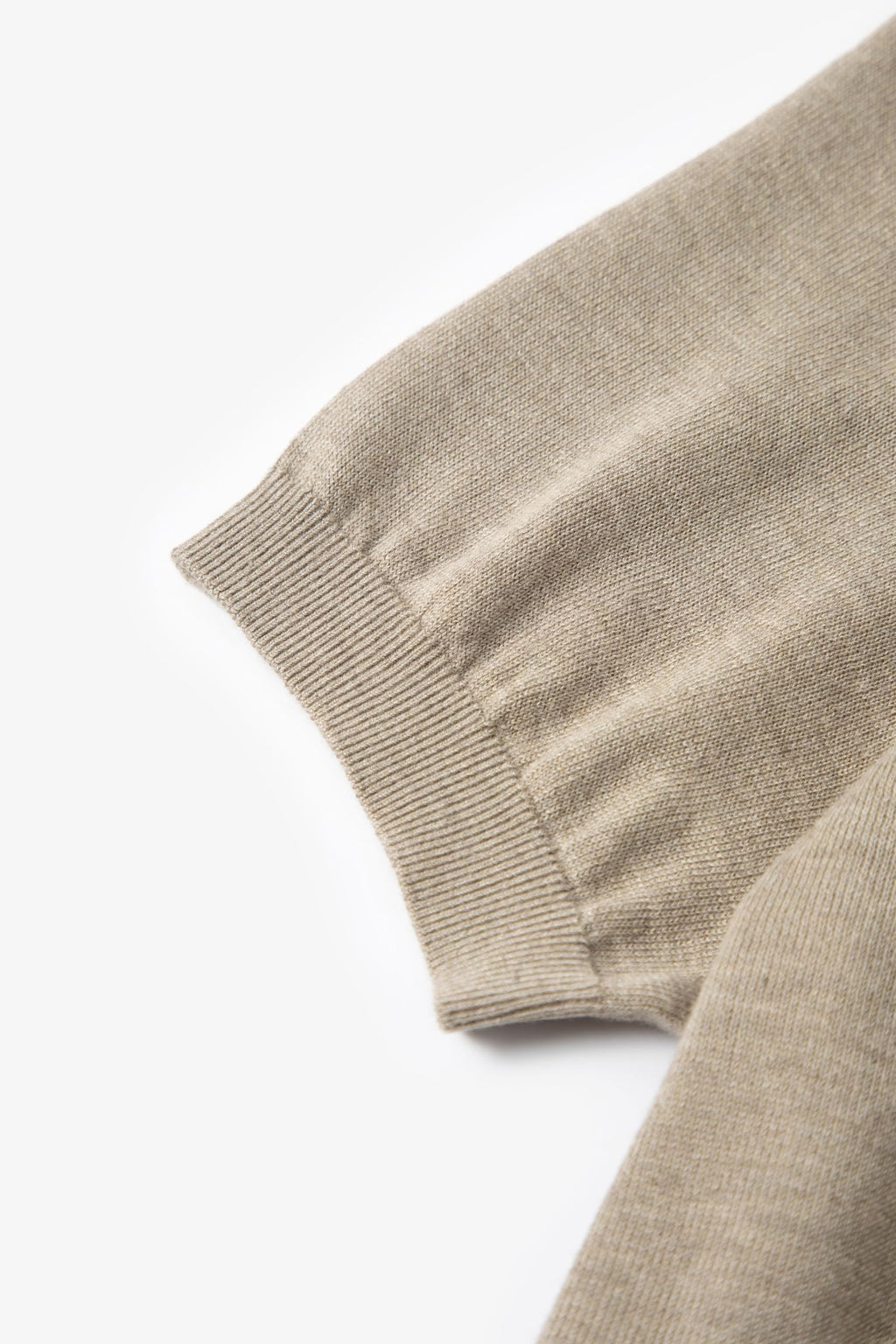 Women's Silk Cashmere Blend Knit Top, Short Sleeve, Camel
